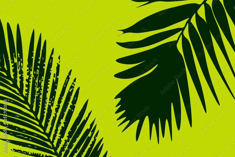 Flat Vector Illustration of a Palm Leaf