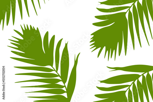 Obraz na płótnie Flat Vector Illustration of a Palm Leaf w salonie