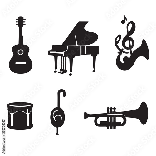 Musical Instruments Silhouettes