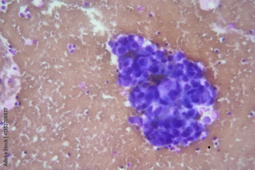 Medical themes: Pleural effusion showing metastatic lung adenocarcinoma