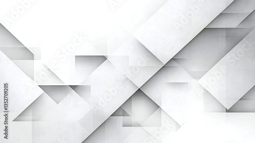 Abstract White and Gray Geometric Pattern Background Modern Design Overlapping Shapes Minimalist