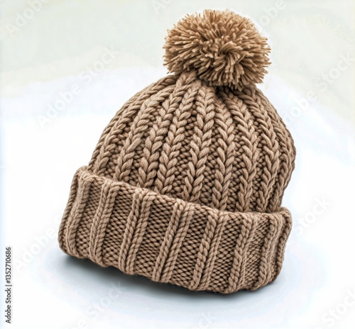Warm Knitted Hat With Pom Pom for Winter Fashion and Outdoor Activities
