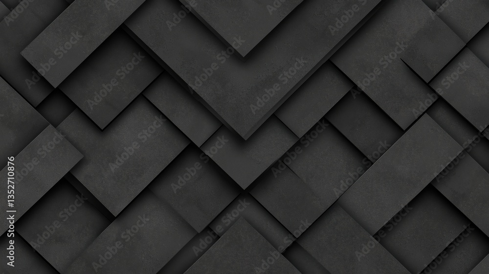 A close-up of a layered black textured surface with geometric shapes. A close-up of a layered black textured surface with geometric shapes.