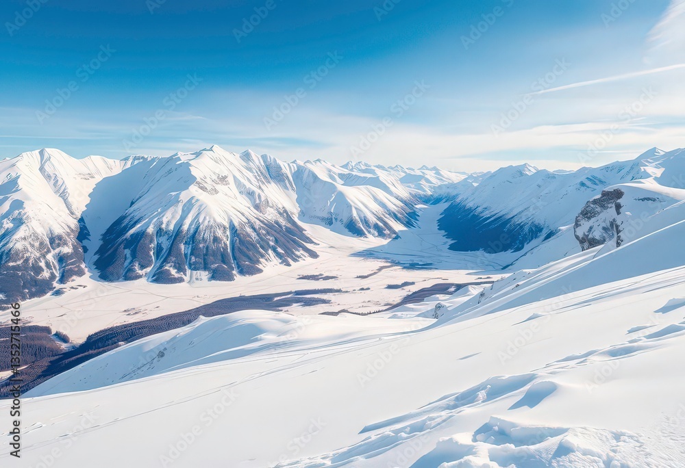 Snow-covered Swiss Alps, pristine winter landscape, shadow, holiday Snow-covered Swiss Alps, pristine winter landscape, shadow, holiday