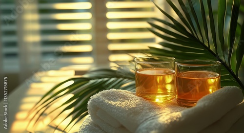 Relaxing Afternoon With Honey Tea by the Window in a Cozy Indoor Setting