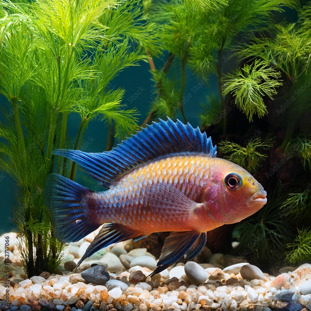 tropical fish swimming in aquarium