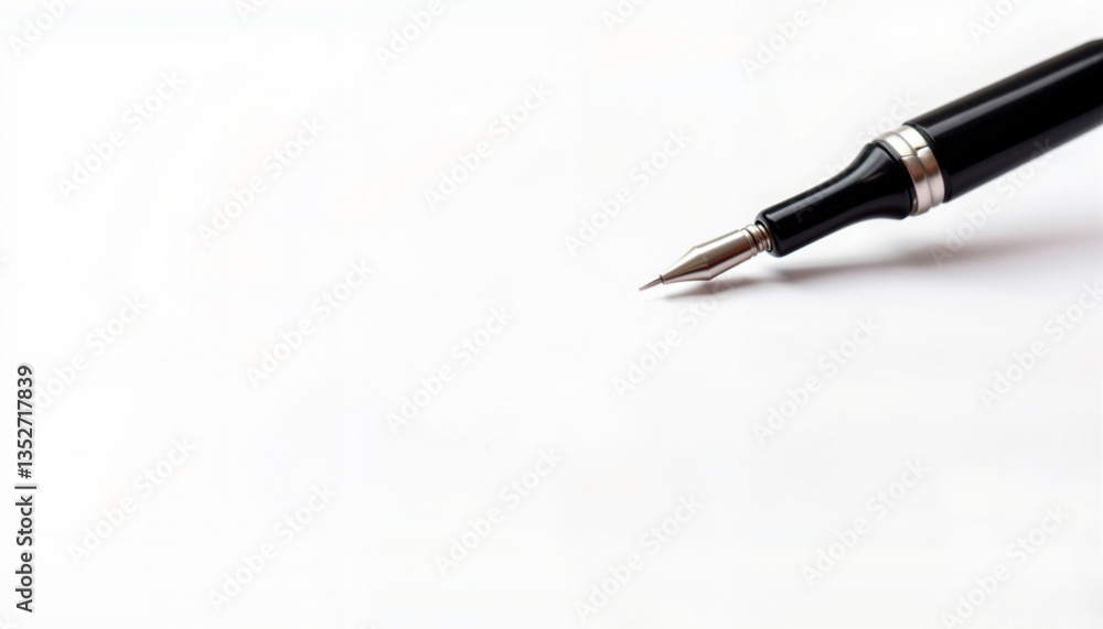 Black quill Pen on white background, for blogs about creative writing, blogs about the history of writing, news related to literature or calligraphy, copy space Black quill Pen on white background, for blogs about creative writing, blogs about the history of writing, news related to literature or calligraphy, copy space