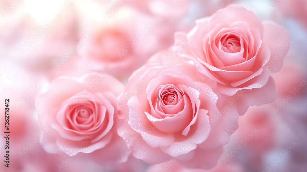 Delicate Pink Roses Close Up Soft Romantic Floral Background Image Delicate Pink Roses Close Up Soft Romantic Floral Background Image