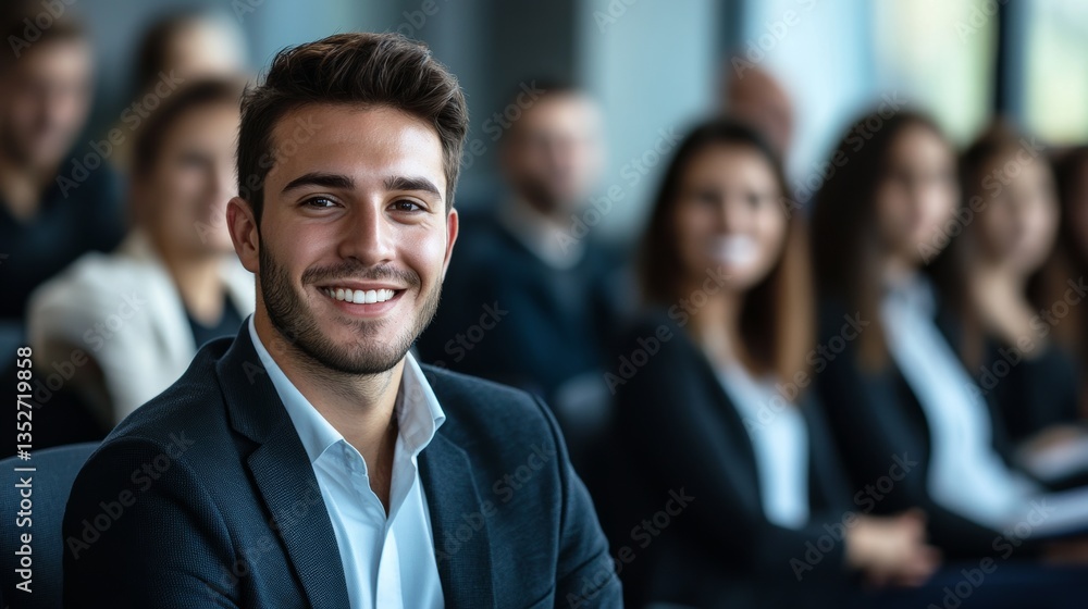 Portrait of a handsome young businessman smiling in the office. Portrait of a handsome young businessman smiling in the office.