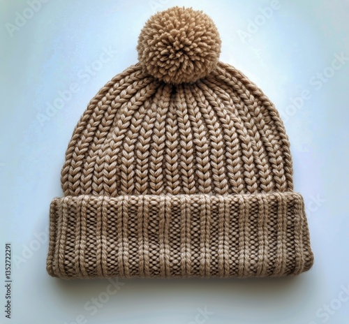 Warm Knitted Hat With Pom Pom for Winter Fashion and Outdoor Activities