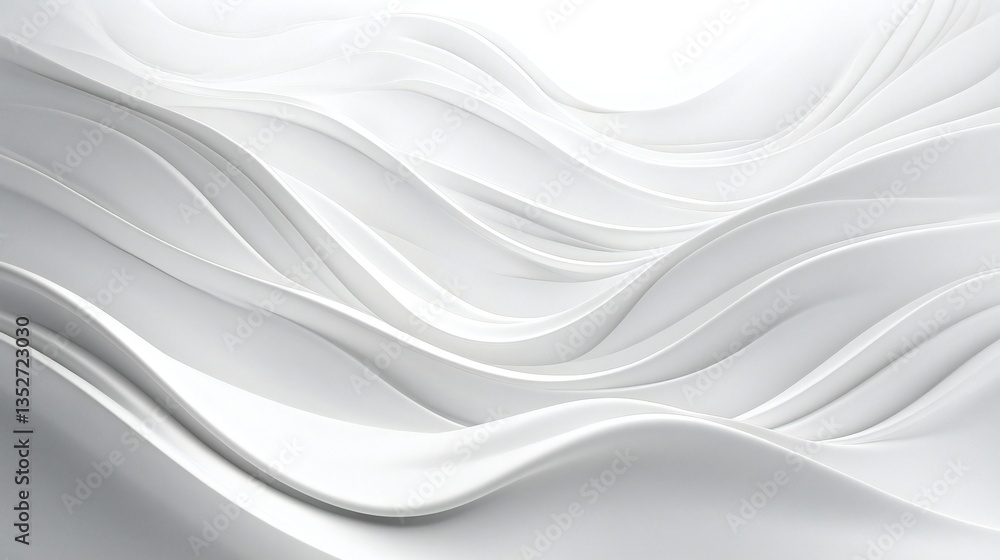 Abstract White Wave Background Elegant Smooth Curves Flowing Design Modern Texture 3D Render Abstract White Wave Background Elegant Smooth Curves Flowing Design Modern Texture 3D Render