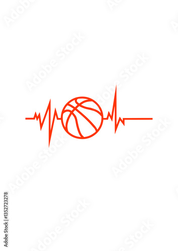 basketball trace courbe coeur mot battement cardiaque