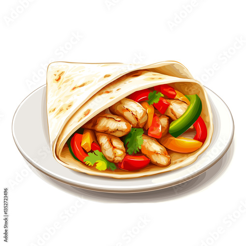 Grilled Chicken Fajita Wrap with Colorful Veggies