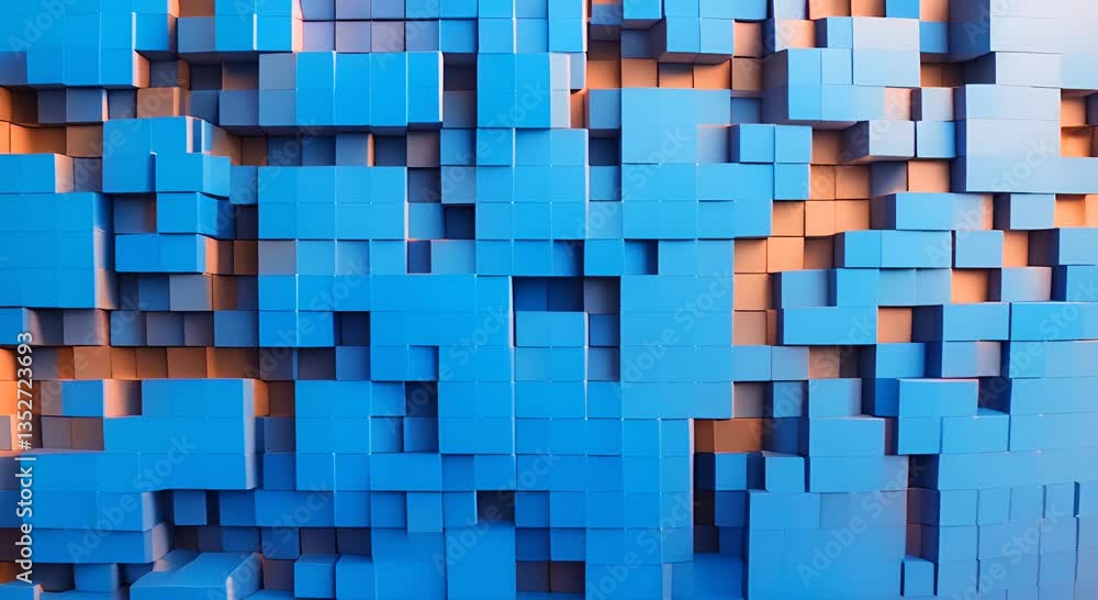 Abstract Blue Cube Wall A Textured 3D Mosaic 4K Abstract Blue Cube Wall A Textured 3D Mosaic 4K
