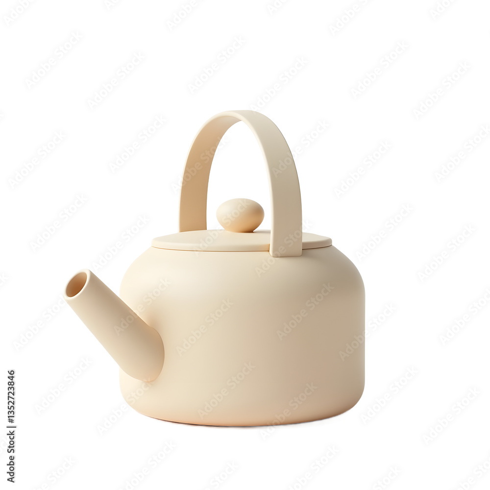 Obraz premium Cream Kettle Modern Teapot Kitchenware Design