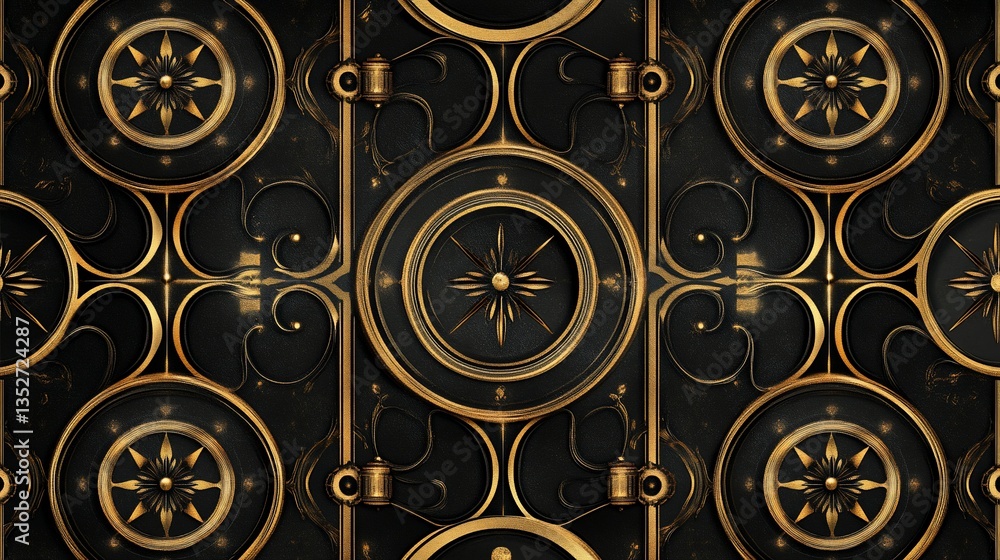 Opulent Gold and Black Geometric Pattern Design Opulent Gold and Black Geometric Pattern Design