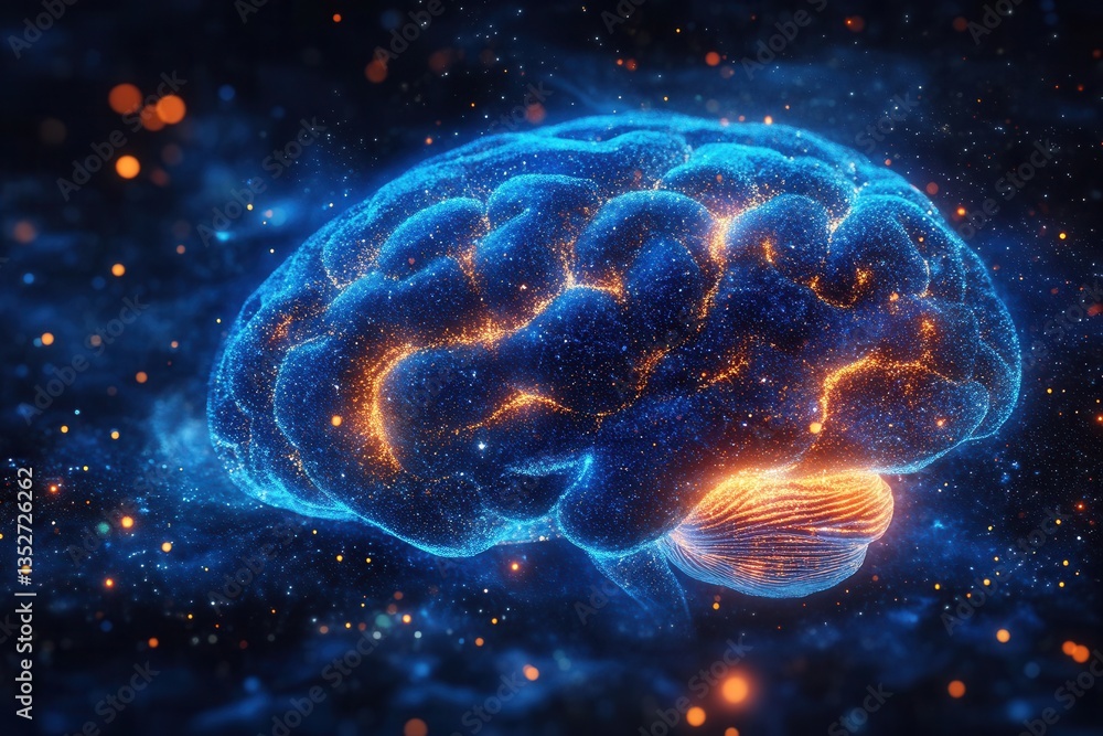 Exploration of the human brain's complexity through vibrant cosmic visualization Exploration of the human brain's complexity through vibrant cosmic visualization