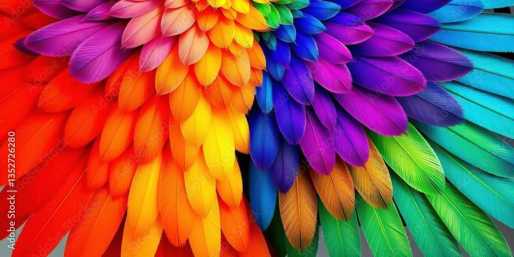 Vibrant, abstract bird wings in a spectrum of colors, graphic, avian Vibrant, abstract bird wings in a spectrum of colors, graphic, avian