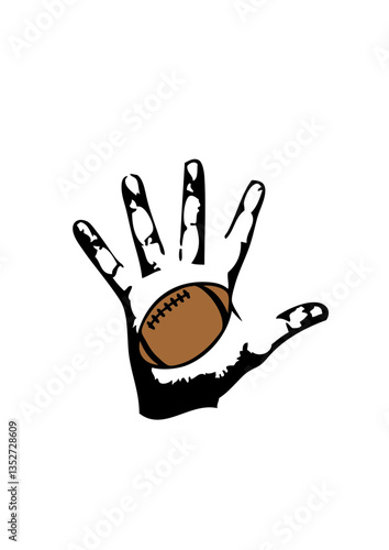 main ballon foot americain ou rugby