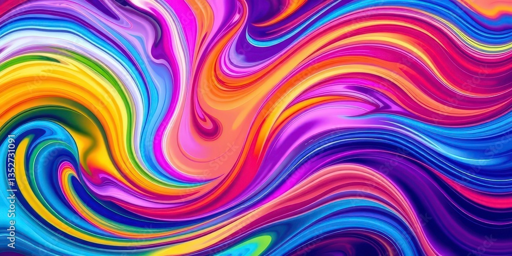 Obraz premium Vibrant, swirling abstract wave pattern in dynamic colors, pattern, swirls