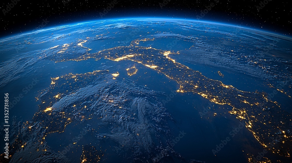 Night Earth Satellite View City Lights Global Night Earth Satellite View City Lights Global
