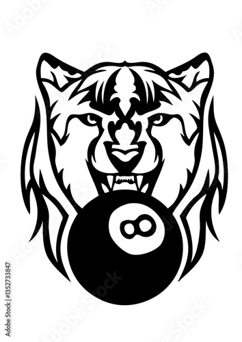 billard guepard logo face cartoon