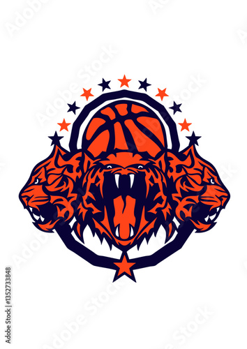 basketball tigre rage logo club ballon 