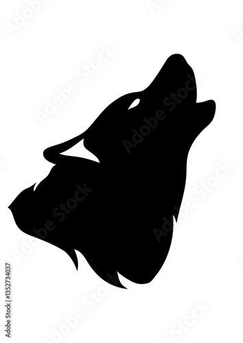 silhouette loup hurlement ombre
