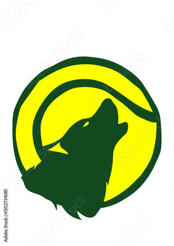 tennis loup silhouette logo hurlement balle club