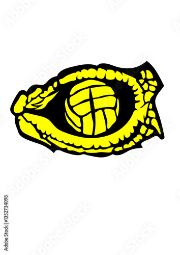 volley waterpolo oeil reptile serpent logo ballon club