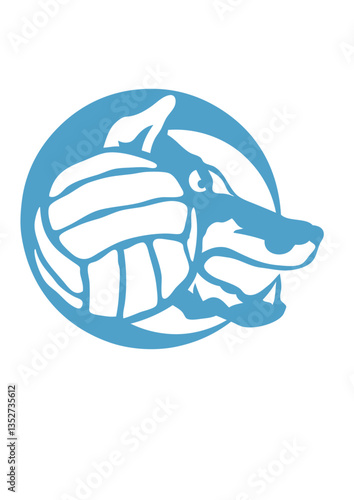 loup volleyball logo sport animal club