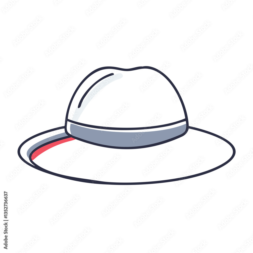 Travel hat icon with red accents Travel hat icon with red accents