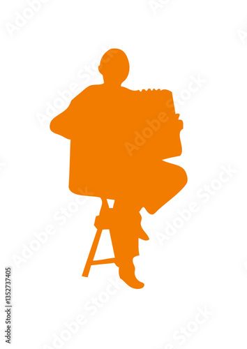 accordeoniste silhouette accordeon