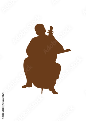 violoncelliste silhouette
