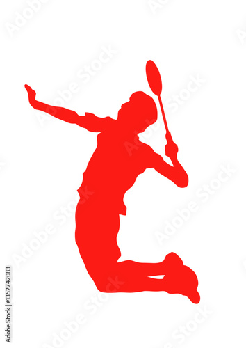 badminton joueur smash silhouette logo