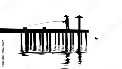 silhouette of a man on a bridge