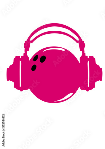 casque headphones bowling dj audio logo