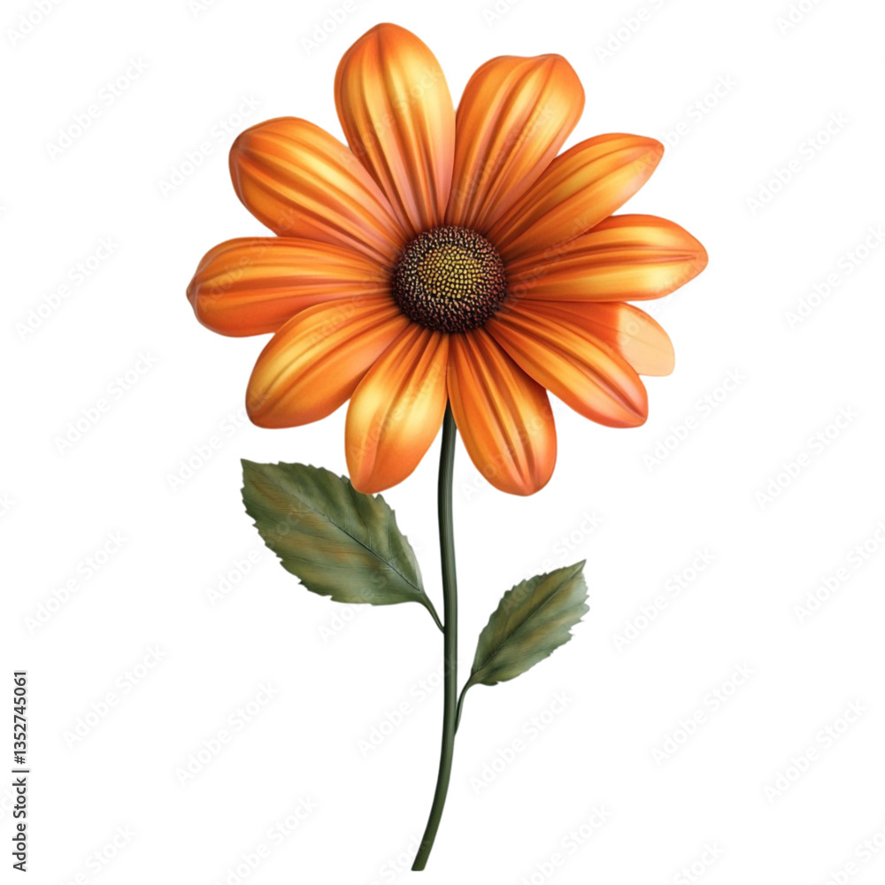 Fototapeta premium Vibrant orange flower blossoms against bold striped backdrop radiating joy and warmth,