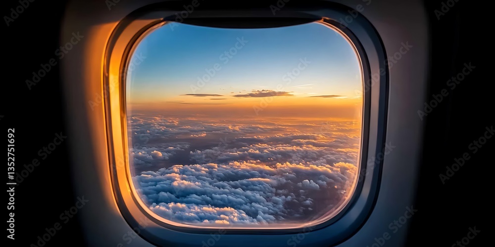Airplane Window Sunrise Clouds. (2) Airplane Window Sunrise Clouds. (2)