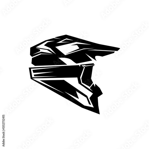 Supermoto Motocross helmet logo design template emblem badge.