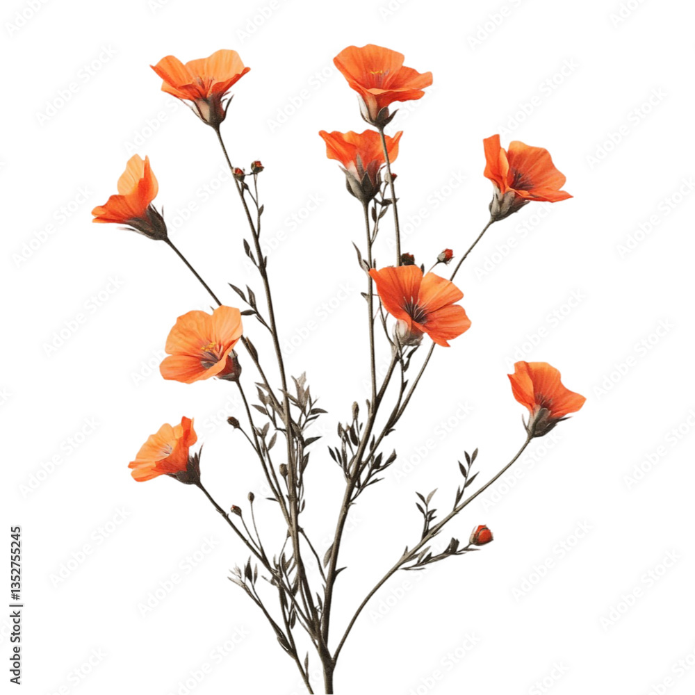 Naklejka premium Orange flowers vibrant design bold colors striking art