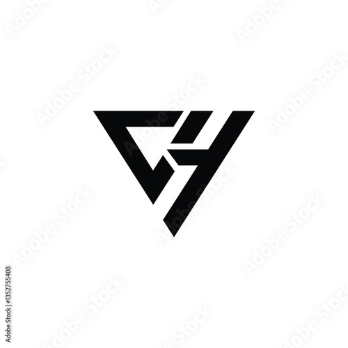 Free Download CH or HC Triangle Logo Abstract Initial Lettermark Design - GFXLoad