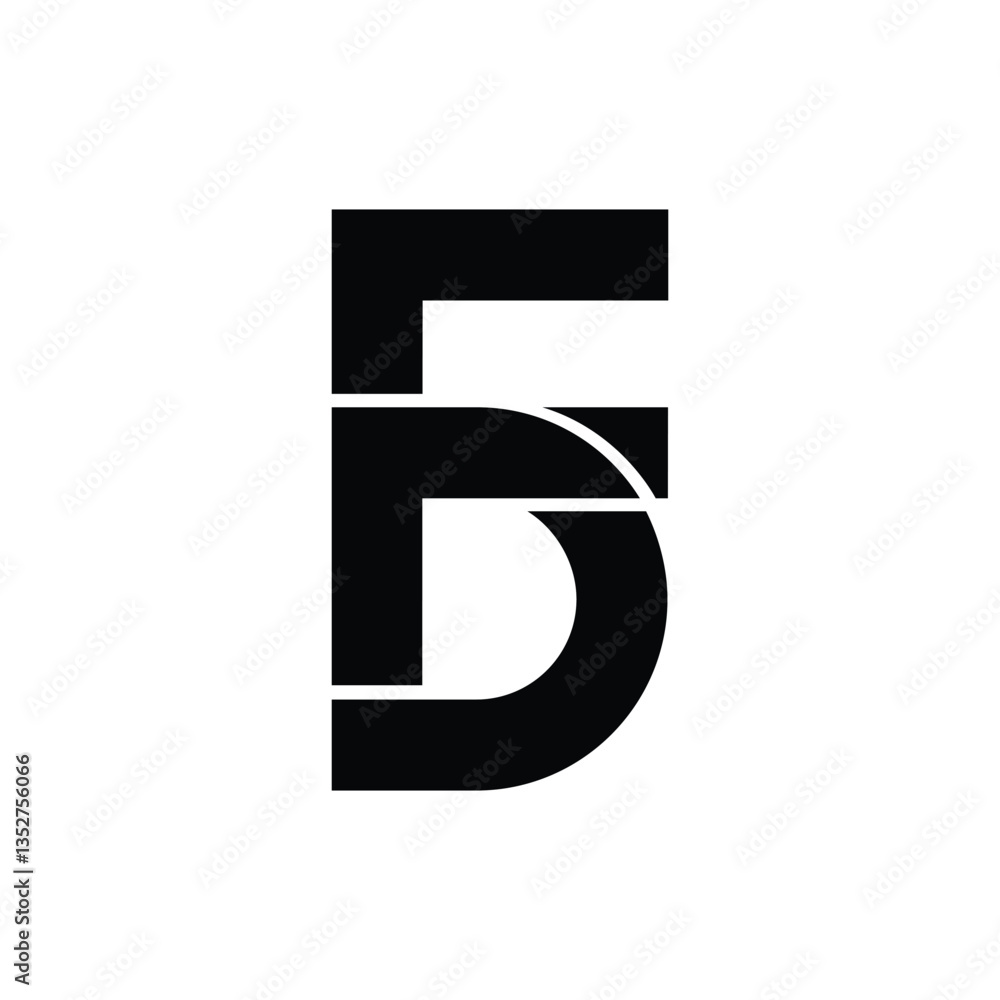 Letter DF or FD Initial Flat Letter Mark Design Modern Branding Logo Letter DF or FD Initial Flat Letter Mark Design Modern Branding Logo