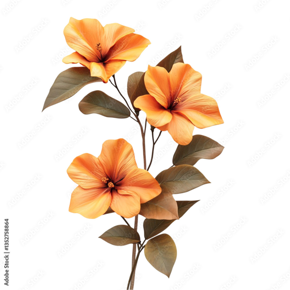 Fototapeta premium Vibrant Orange Hibiscus Flowers Delightful Floral Display Bold Artistic Design,