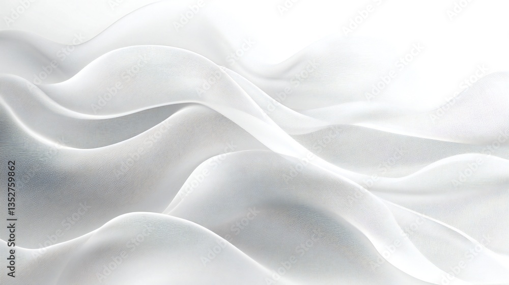 Abstract White Fabric Drape Soft Elegant Sheer Textile Texture Background