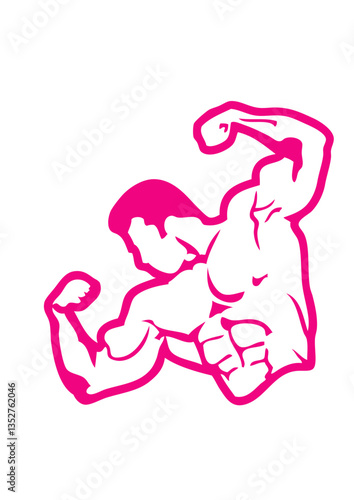 Bodybuilding corps logo club dessin musculation fitness body muscu