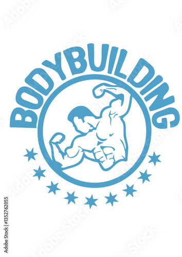 Bodybuilding corps logo club dessin musculation fitness body muscu