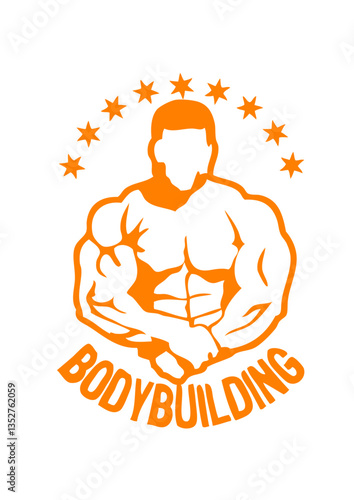 Bodybuilding corps logo club dessin musculation fitness body muscu