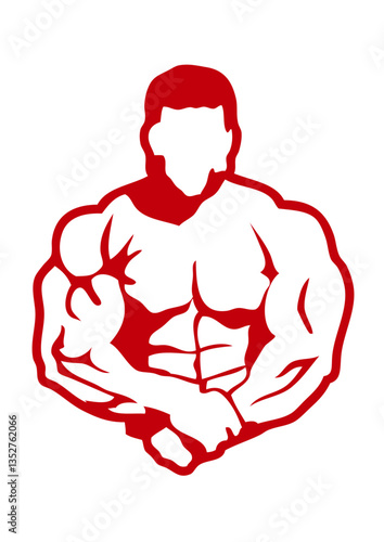 Bodybuilding corps logo club dessin musculation fitness body muscu