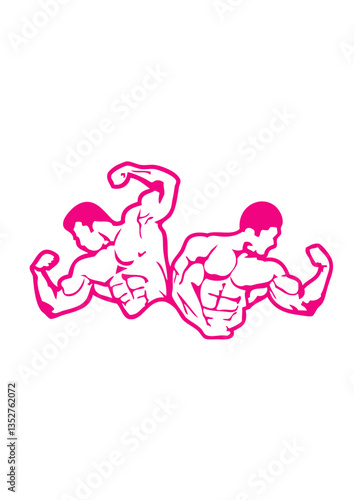 Bodybuilding corps logo club dessin musculation fitness body muscu